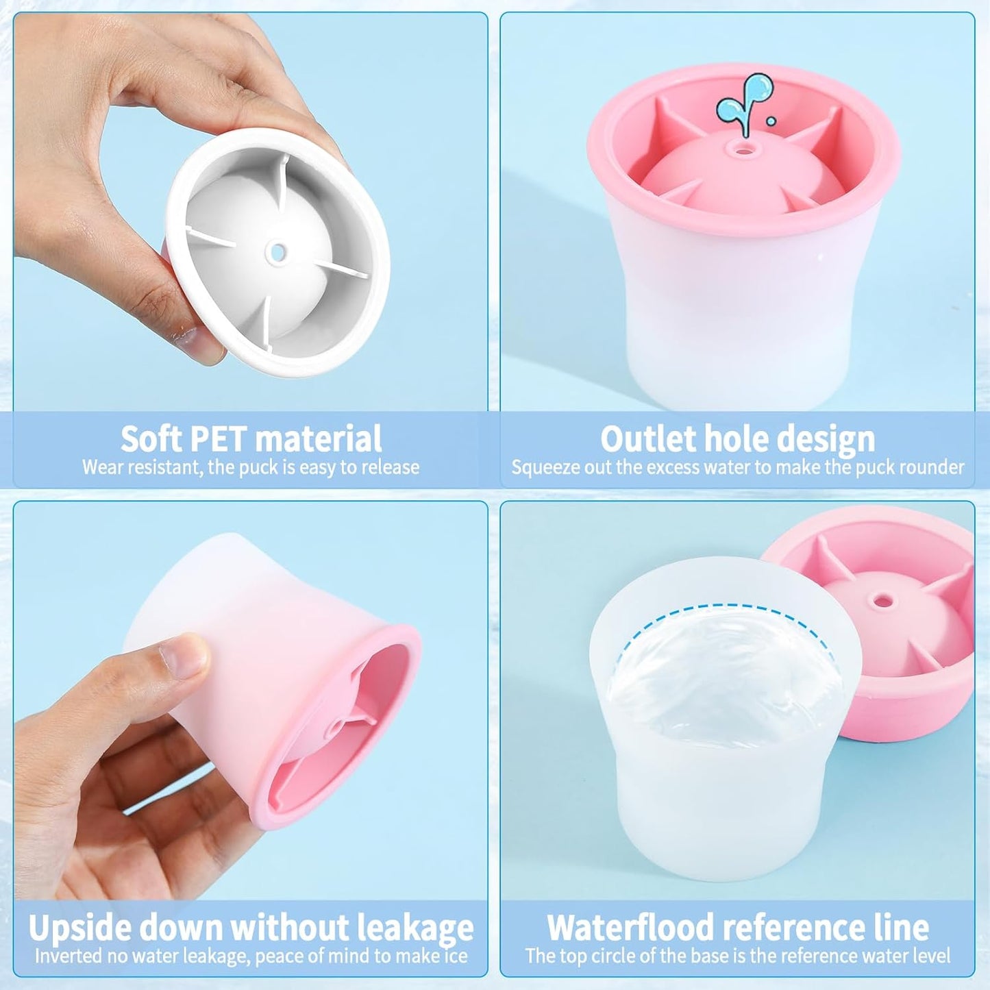 Round Ice Cube Molds 6 Pieces, Silicone Sphere Ice Mold Maker, Stackable Easy Release Circle Ice Cube Mold with Lids, Spherical Ice Makers with Lids for Whiskey, Cocktails, Bourbon, and Drinks