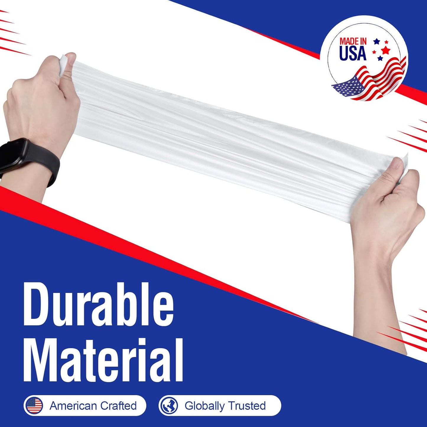 Delxo 40-45 Gallon Clear Trash Bags, 125 Count – Medium Duty Garbage Bags, Thick, Durable & Puncture-Resistant Plastic Can Liners– Made in USA for Kitchen, Yard & Commercial Use