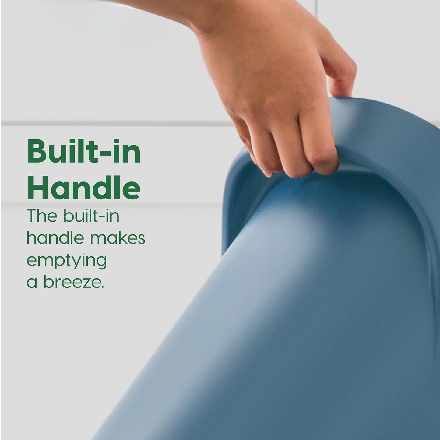 IRIS USA Small Trash Can Wastebasket with Handle, 6 Gallon / 24 Quart, 3-Pack, for Bathroom, Office, Bedroom, Under Sink, Kitchen, Garbage - Eco Friendly Navy