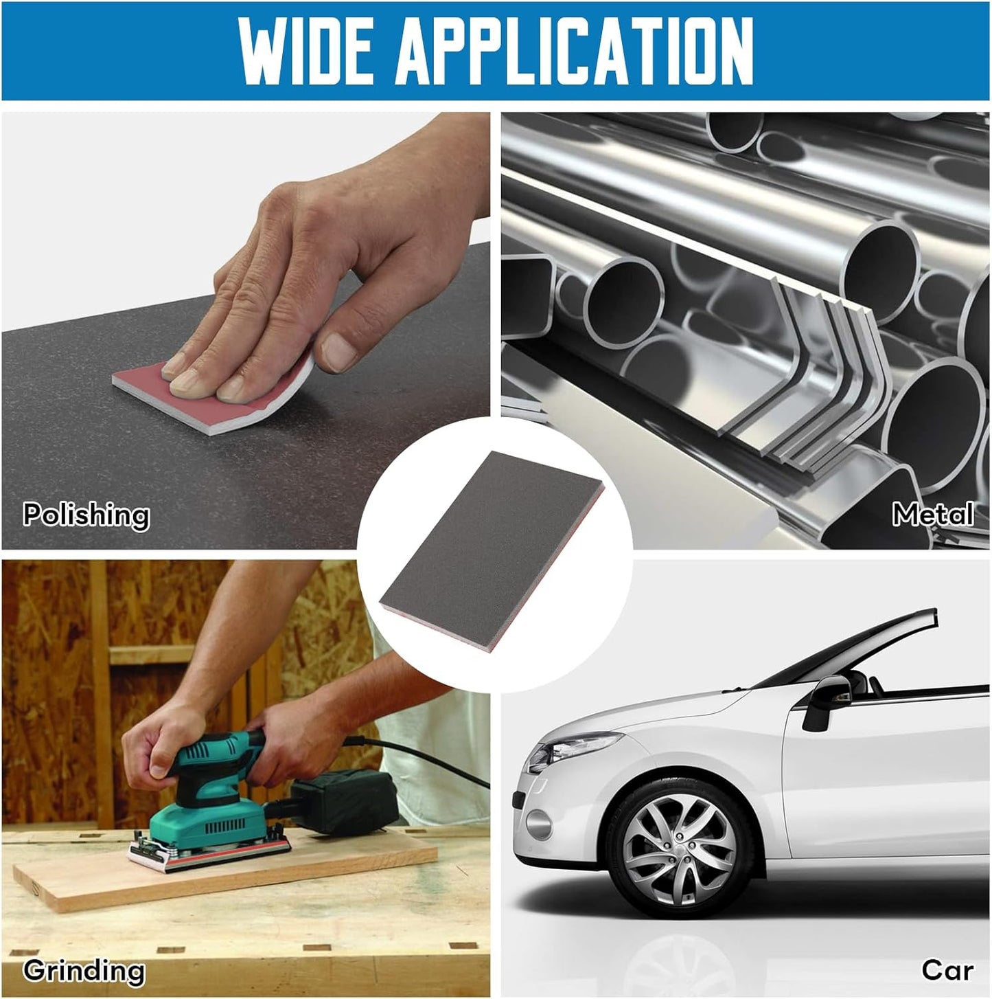 20 Pack 800 Grit Sanding Sponge, 3 x 4 Inch Soft Foam Sanding Block Wet Dry Sanding Pads, Washable Sandpaper Sponge Drywall Sand Block for Wood, Metal, Furniture Polishing (800 Grit)