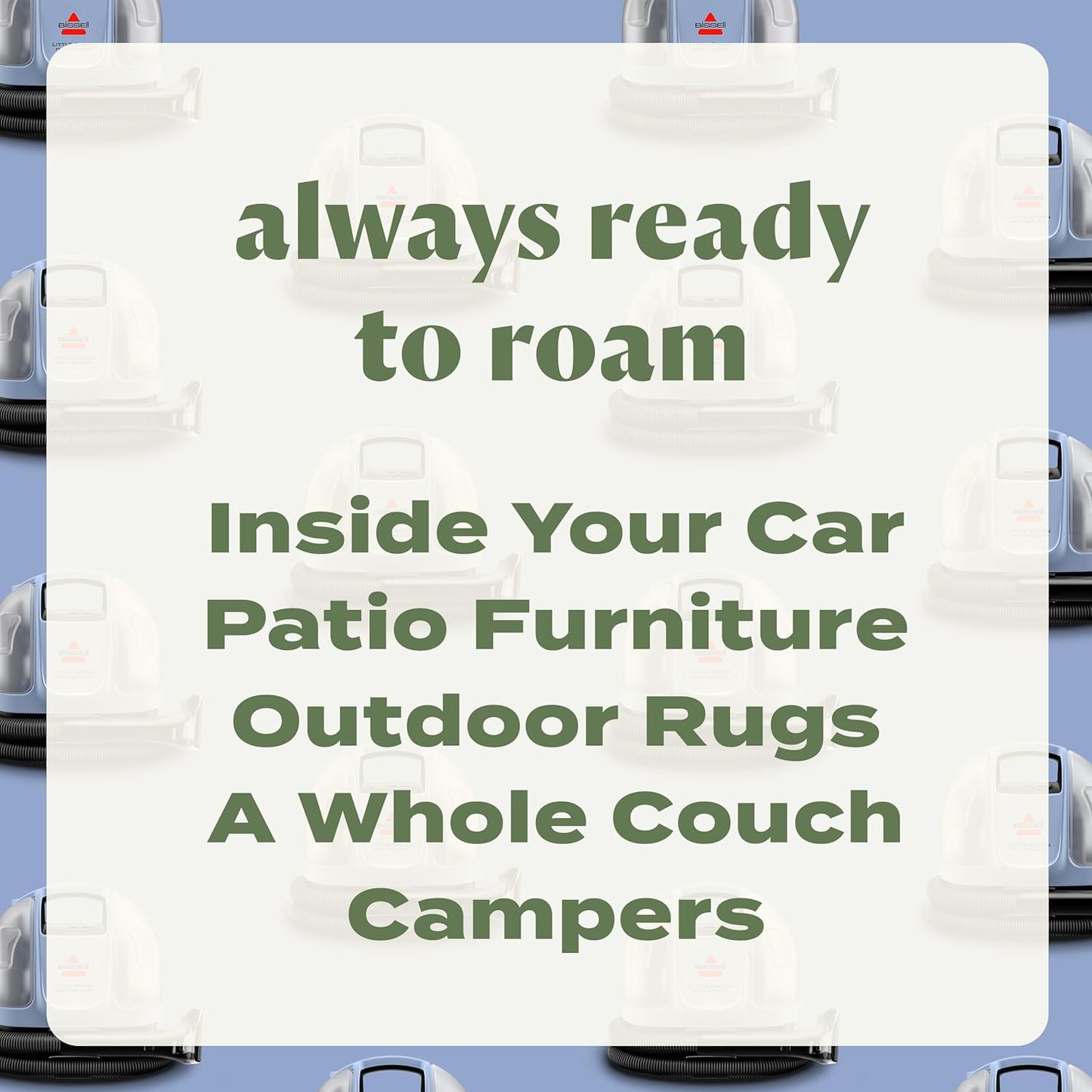 BISSELL Little Green Mini Cordless Portable Carpet and Upholstery Deep Cleaner, Car/Auto Detailer, with HydroRinse Self-Cleaning Tool and 4" Tough Stain Tool, Limited Edition Color Lake, 4015L