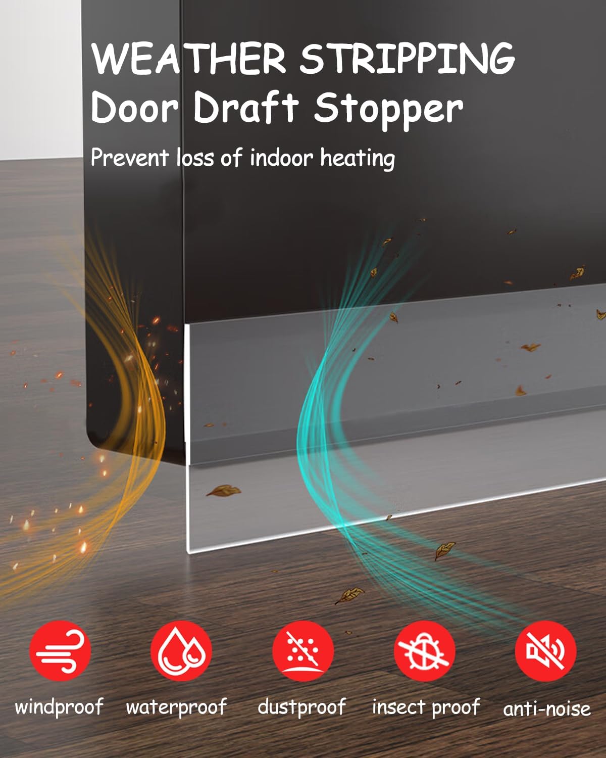 Silicone Weather Stripping, Door Draft Stopper Window Seal Strip for Gaps of Door & Windows, Garage Door Under Bottom, Sealing Tape Shower Doors Sweep (Gray, 2 inch x 20 Ft.)