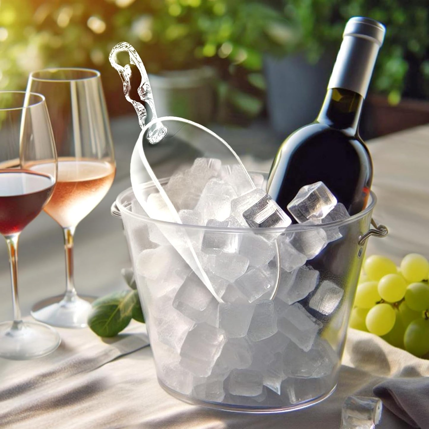 Amazing Abby - Elsa - Plastic Ice Scoops (6-Piece Set), Plastic Utility Scoops, 5/12/24-Ounce Capacity, BPA-Free, Food-Grade, Shatter-Proof, Perfect for Home and Commercial Use