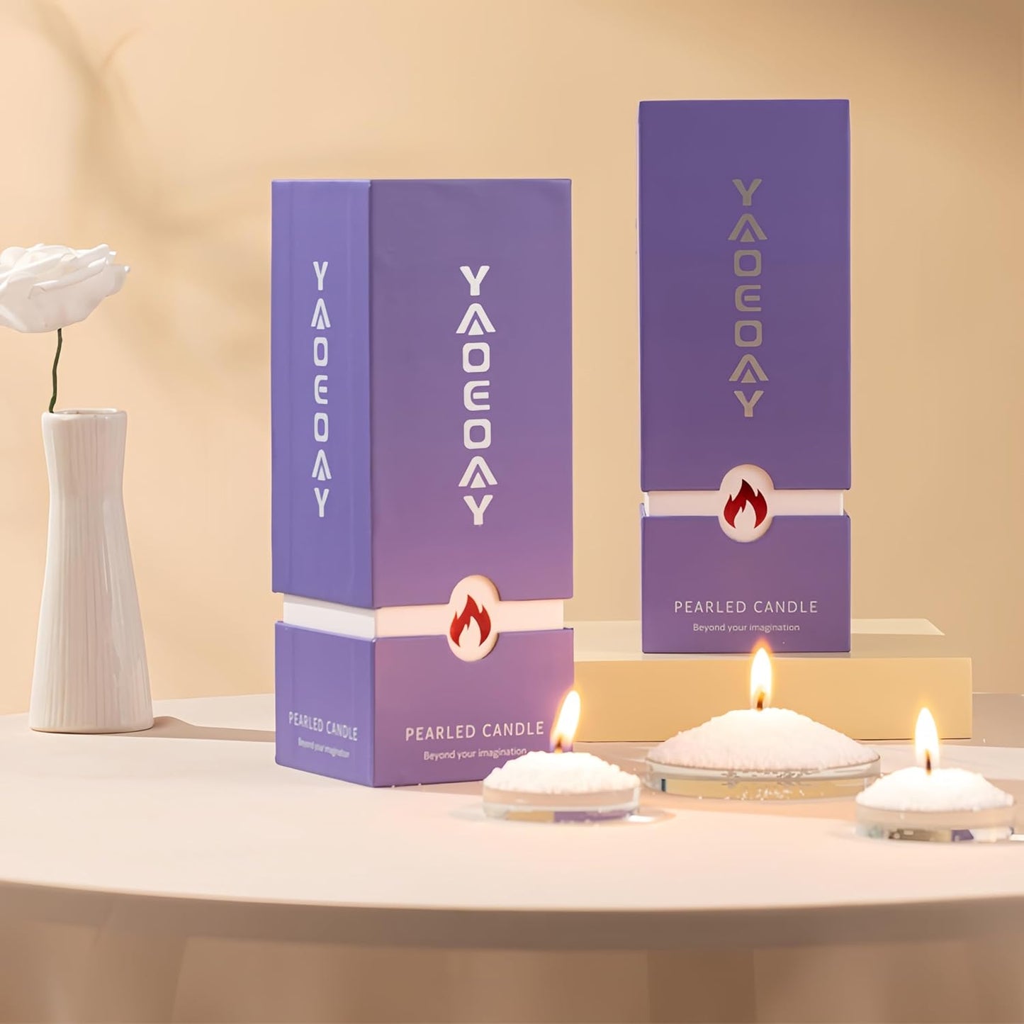 Pearl Candle 18 oz. Long-Lasting Fragrance (up to 120 Hours) - Includes 30 refillable Wicks