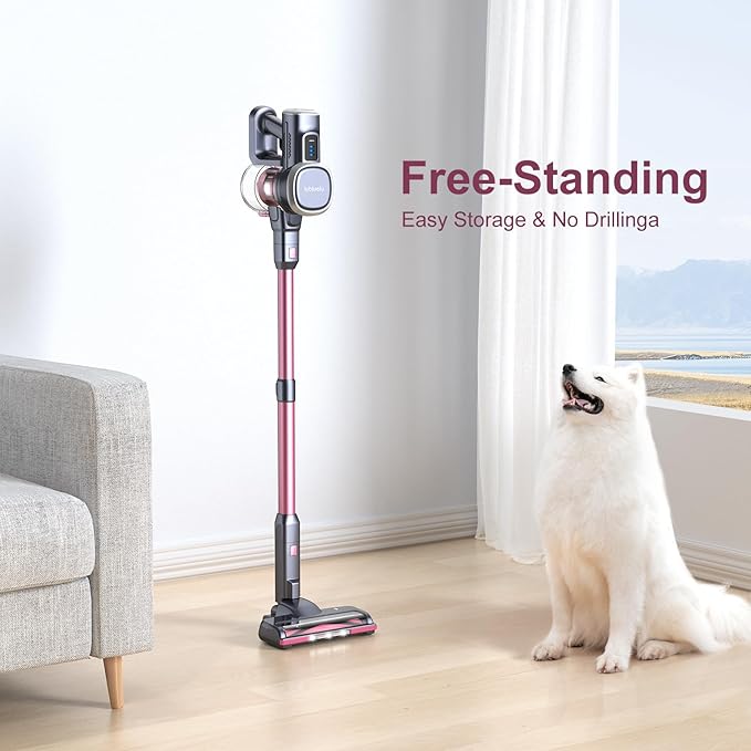 Lubluelu Cordless Vacuum Cleaner,25000Pa Cordless Stick Vacuum with 235W Brushless Motor, 50min Runtime, Detachable Battery, Self-Standing Vacuum for Hard Floor, Carpet, Pet Hair