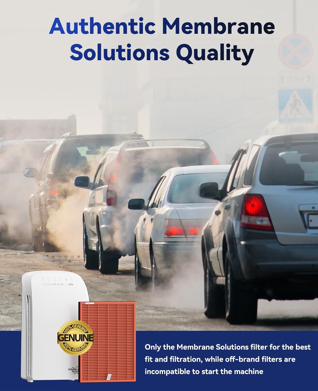 Membrane Solutions MSA3/MSA3S Toxin Gas VOCs Removal Air Purifier Filter Replacement 2 Pack, Upgraded 4-in-1 H13 True HEPA Filter with OdallerPure Technology