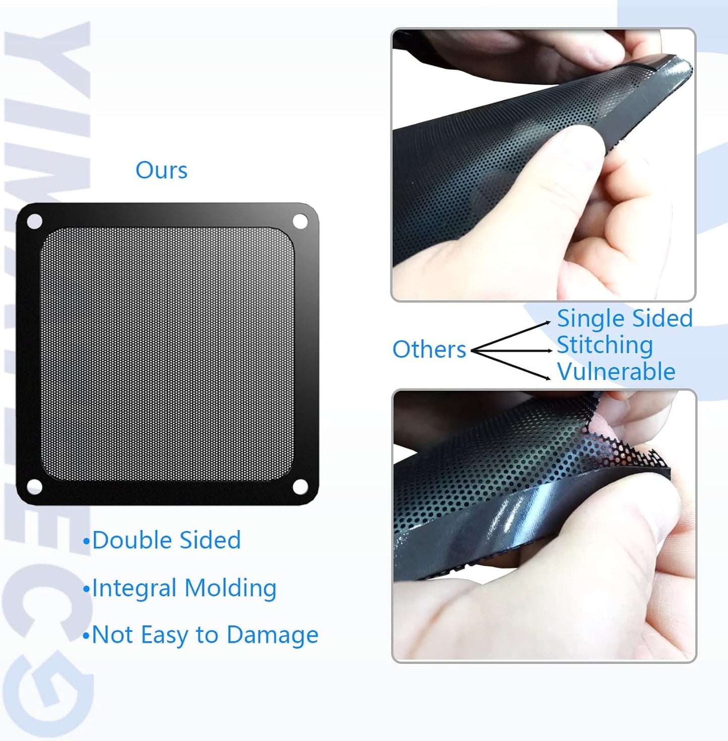 Dust Filter PC 140mm Computer Fan Filter Grills for Computer Cooler Fan/PSU/Routers 50 Mesh, Magnetic Frame PC Cooler Filter Dustproof Mesh (PVC, 140 * 140mm, 5pcs, White)