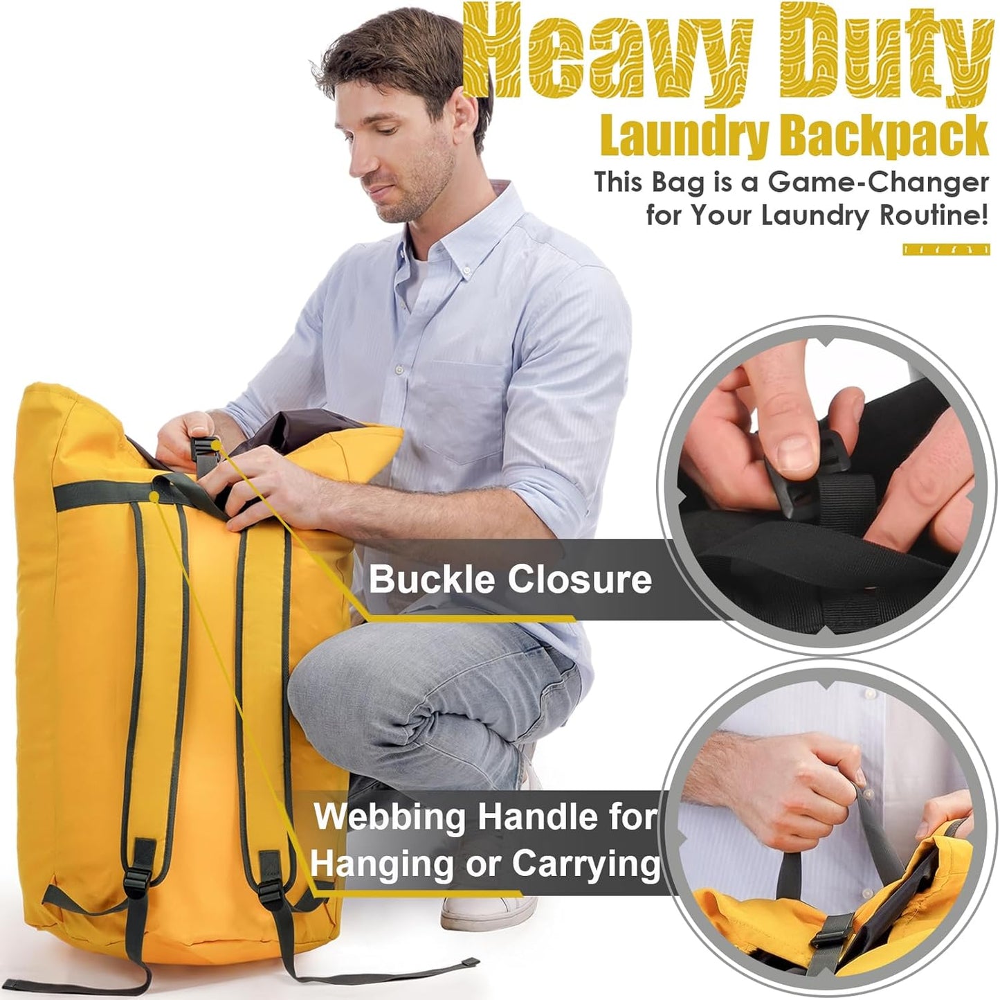 Laundry Bag, Extra Large Laundry Bags for College, Laundry Bag with Straps, Dorm Room Essentials, Laundry Duffle Bag, Dirty Clothes Bag, Laundry Bags for Travel, College Dorm Essentials for Guys