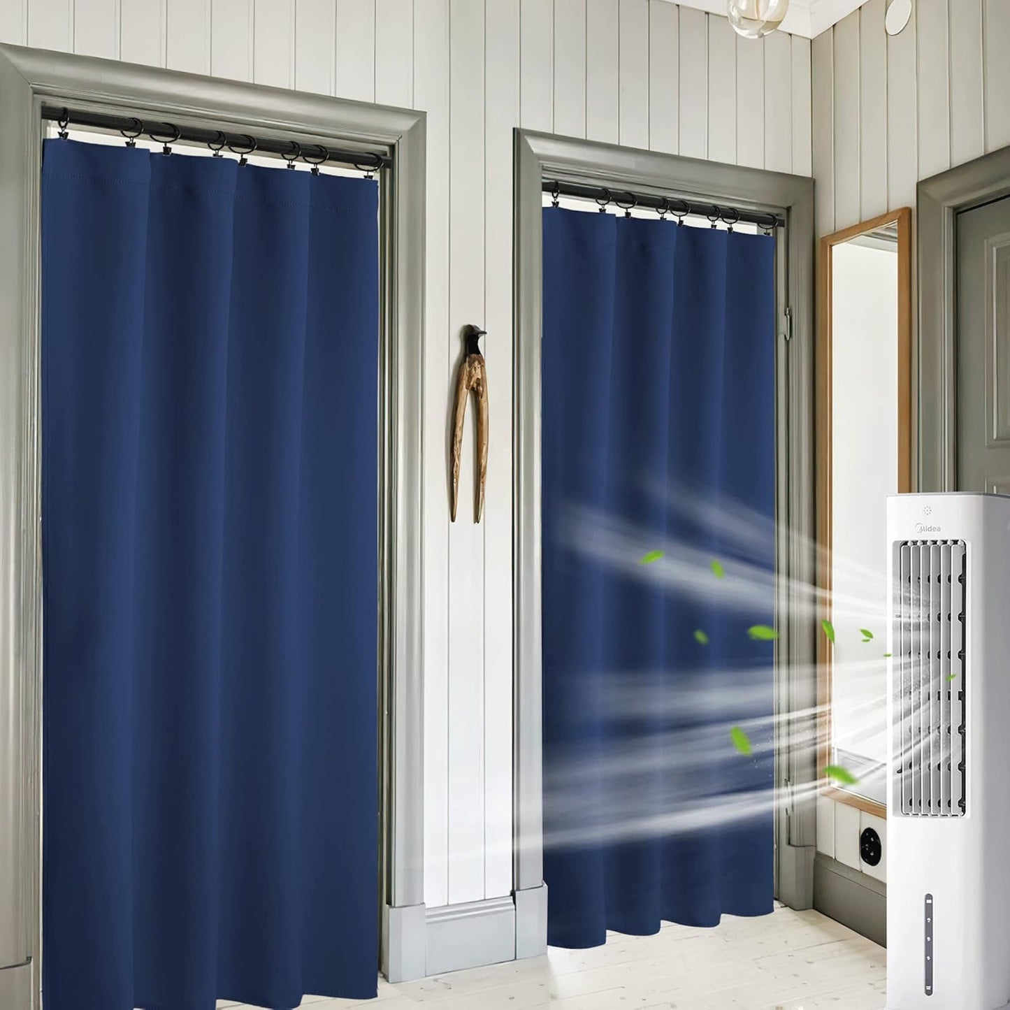 RYB HOME Navy Blue Blackout Curtains 84 inches Long - Country Curtains Window Decor Sunlight Shade Blind for Sliding Glass Door Family Room Living Room Cabin, 42 inches Wide x 84-inches Long, 2 Pcs