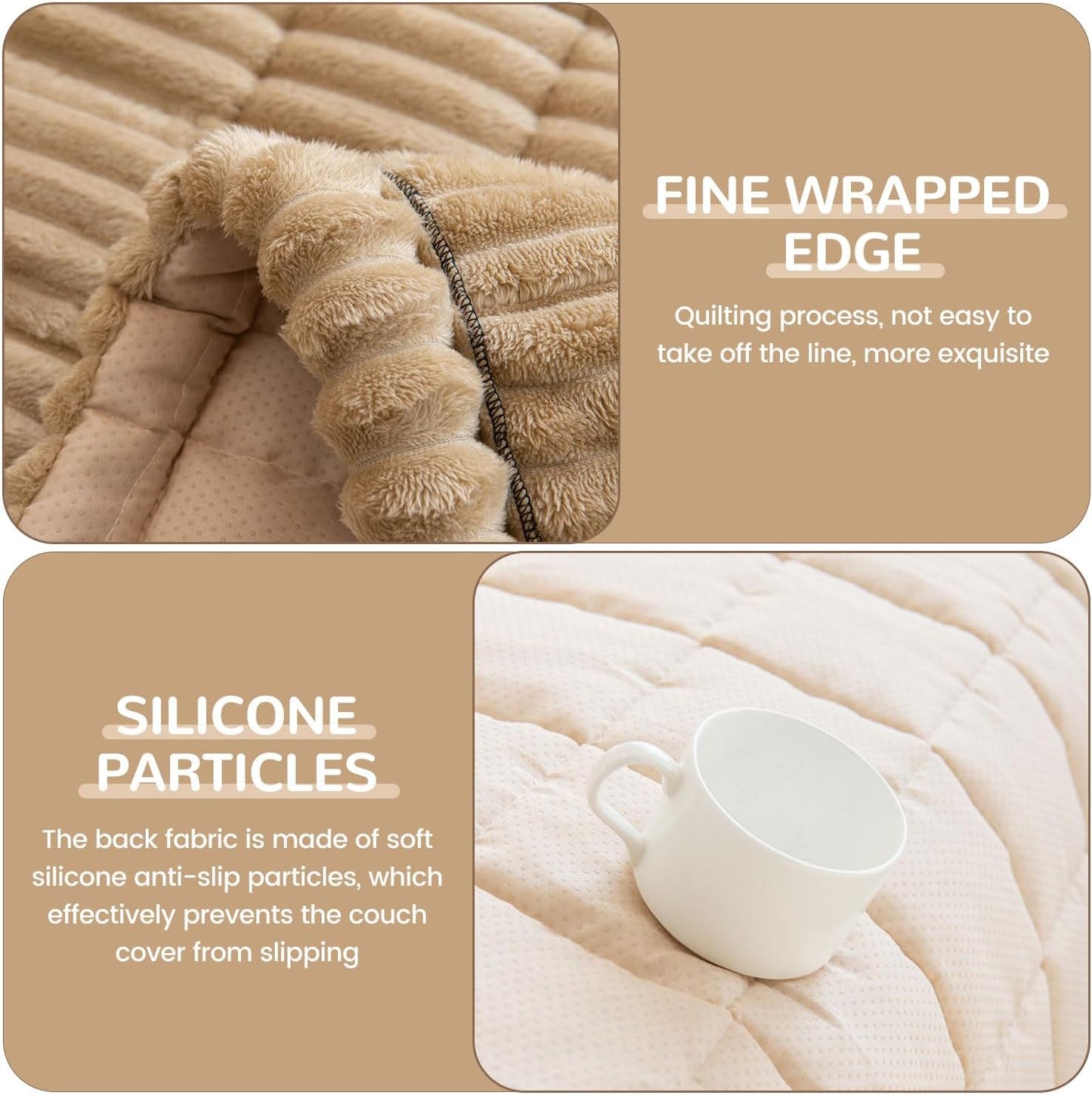 OTOB Couch Cover for Dogs Washable, Non Slip Funny Pet Couch Covers Sofa Slipcovers Cushion Mat, Plush Soft Cozy Pet Friendly Furniture Protector, All Seasons (Coffee, 23.6" x 47.2")