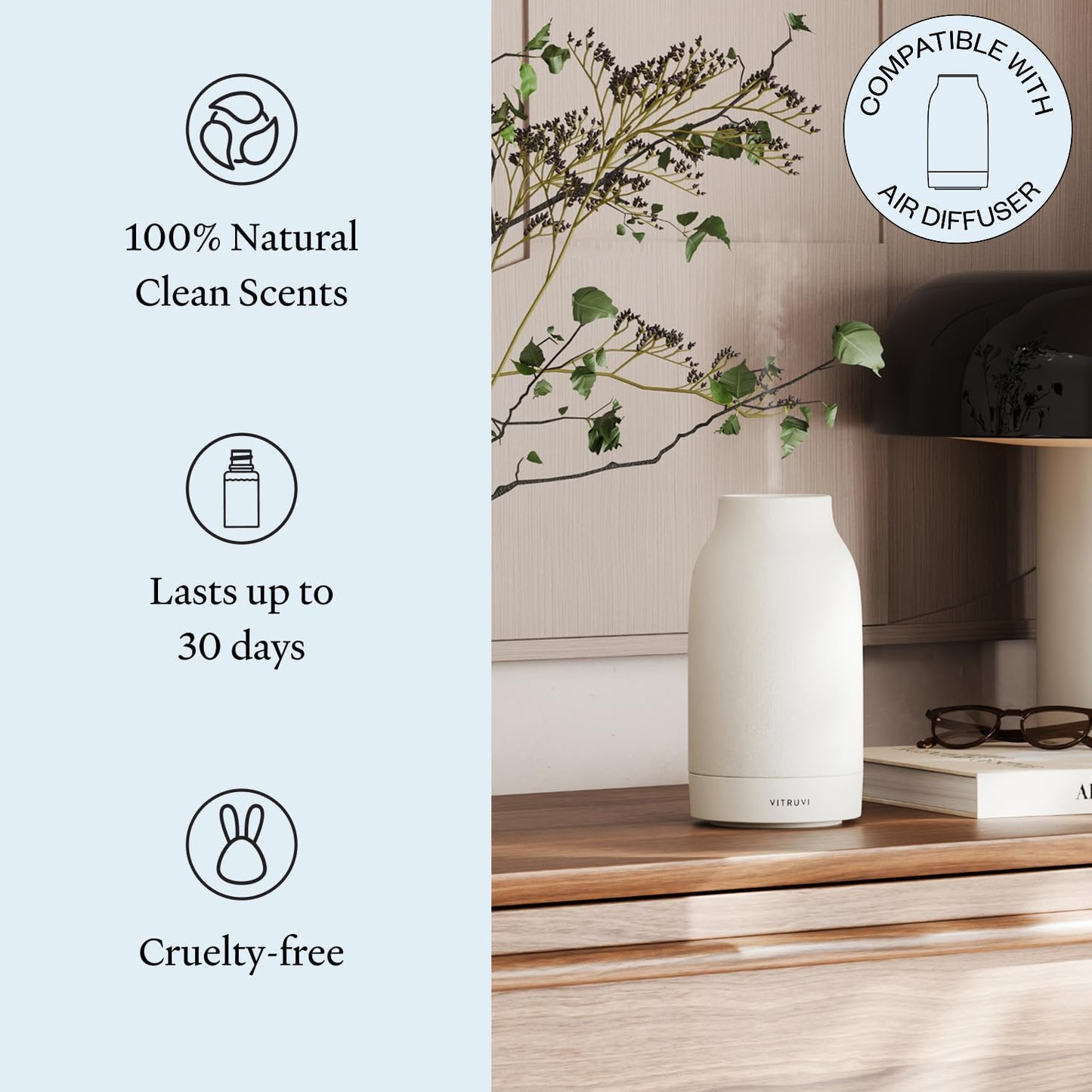 Forest Frost Scent Refill for Air Diffuser – Woodsy Blend with Fir, Cedarwood & Pine – Waterless Oil, 1 fl oz – Crisp, Fresh Aroma for Calm & Clarity