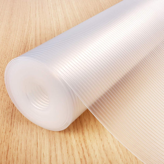 Glotoch Non Adhesive Shelf Liners for Kitchen Cabinets Clear 12"X60",Waterproof and Durable Drawer Liners,Fridge Table Place Mats for Cupboard, Cabinet.