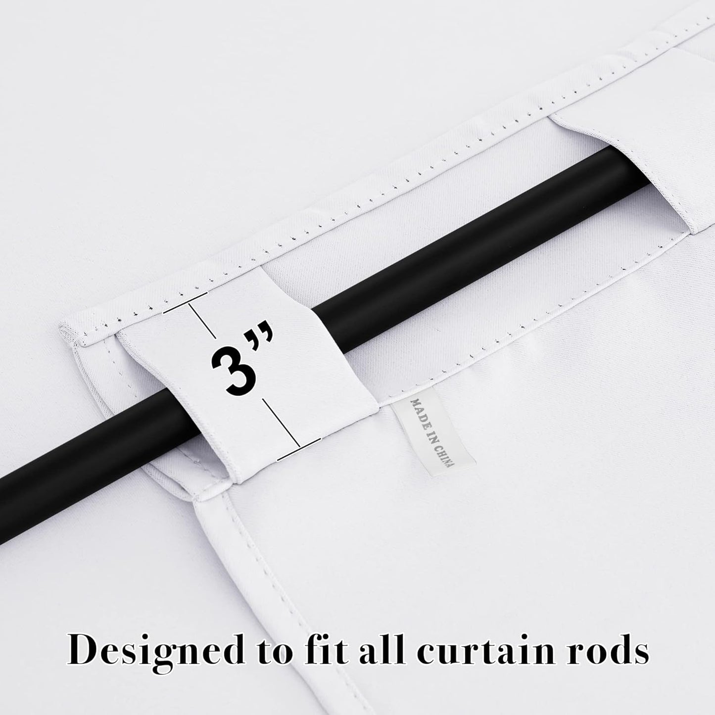 RYB HOME White Curtains Drapes - Room Darkening Window Curtains Thermal Insulated Bedroom Half Blackout Drapes for Living Room Kids Nursery, 42 x 45 inches Long, Pure White, 1 Pair