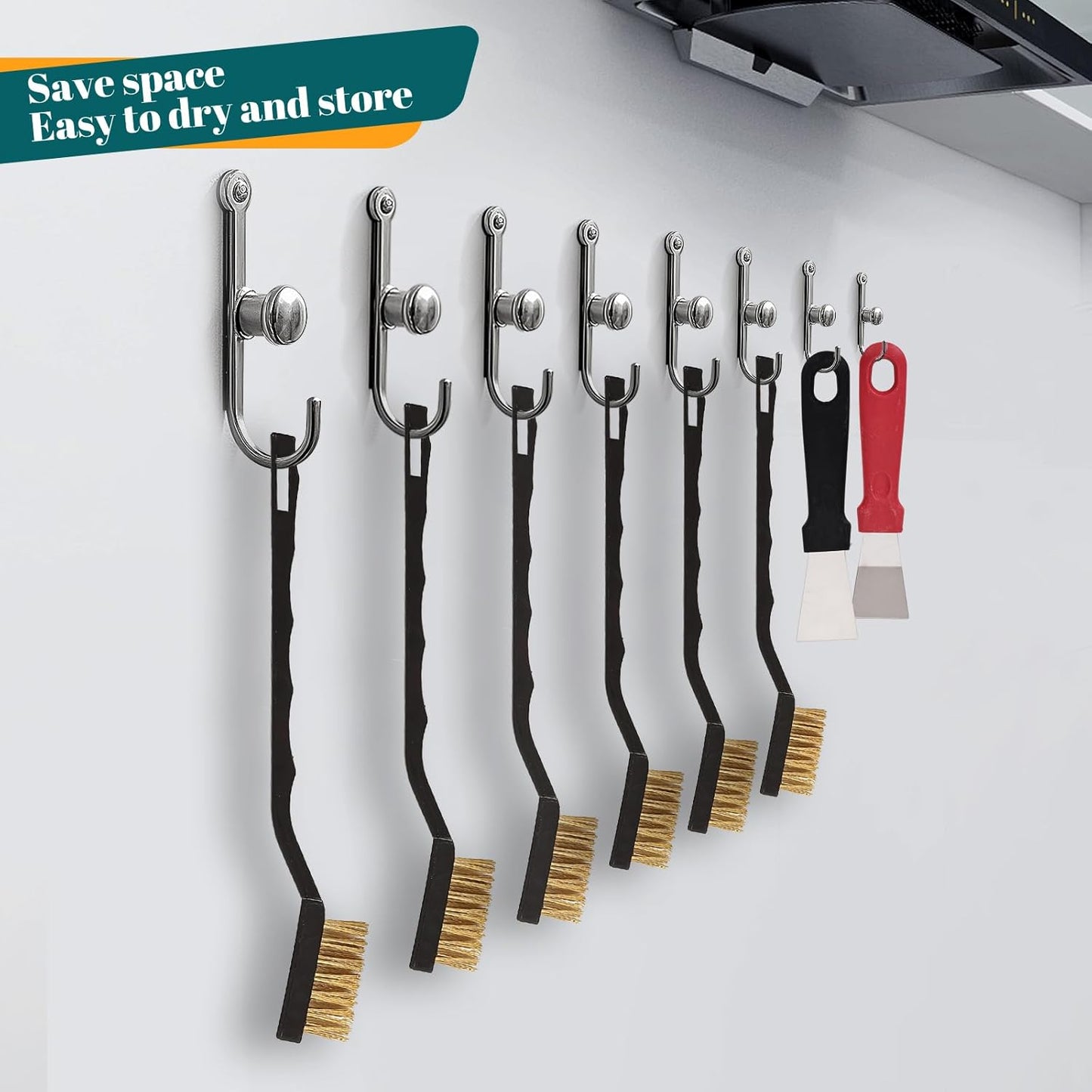 40 Pcs Mini Wire Brush Brass Brush Set, Curved Handle Masonry Brush Wire Brush for Cleaning Welding Slag and Rust