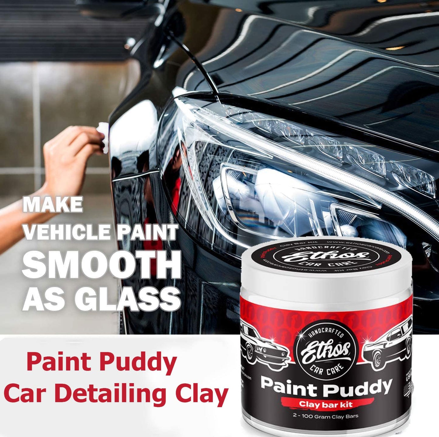 Ethos Clay Bar Kit Paint Puddy Car Detailing Clay 200g - Detail Kit Premium Clay Bars Auto Detailing Clay Bar for Car Detailing, Wash and Clean