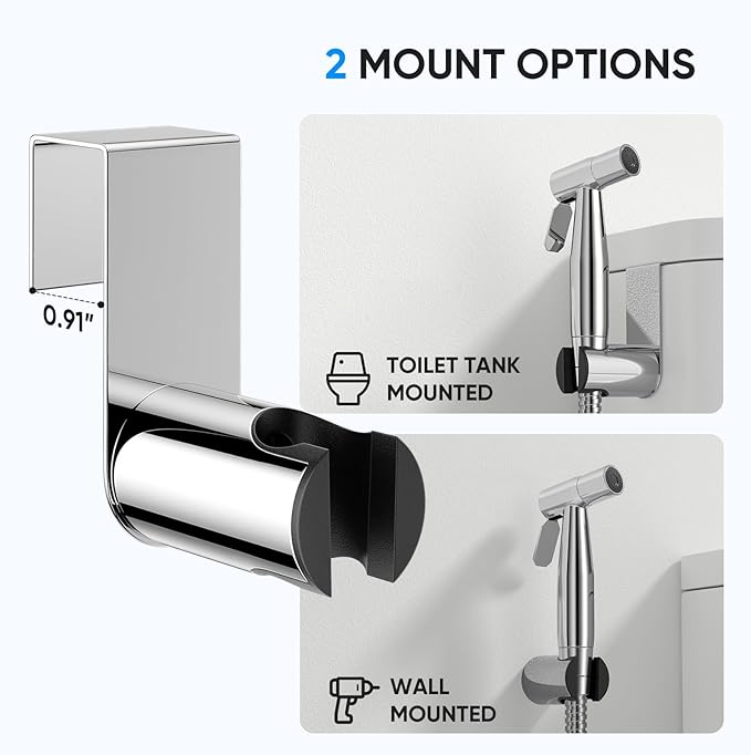 Arofa Chrome Handheld Bidet Sprayer for Toilet - Stainless Steel Cloth Diaper Jet Spray, Adjustable Water Pressure Control With Spray Hoses for Baby/Feminine Wash