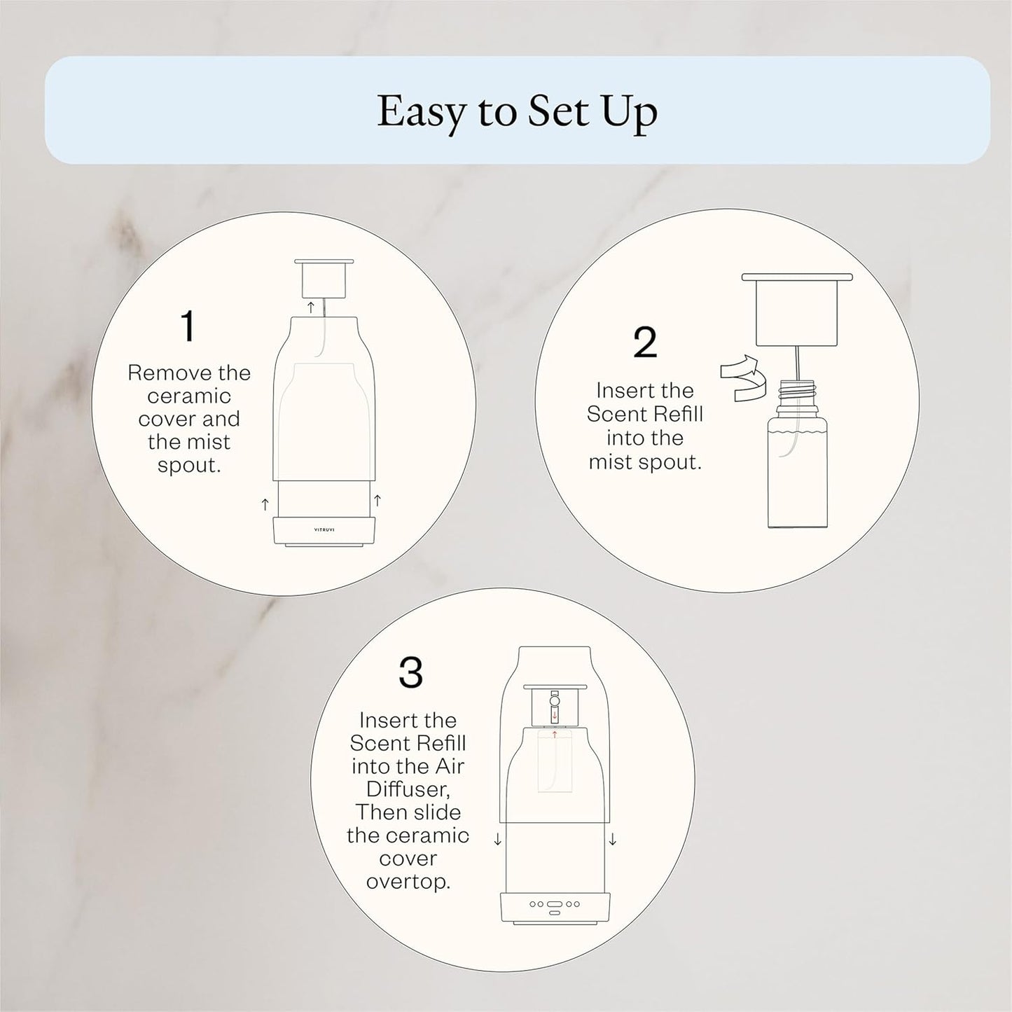 Pacific Waterless Diffuser Scent | Bergamot, Eucalyptus, and Lavender | Compatible with Vitruvi Air Waterless Diffuser | 1 Fl Oz