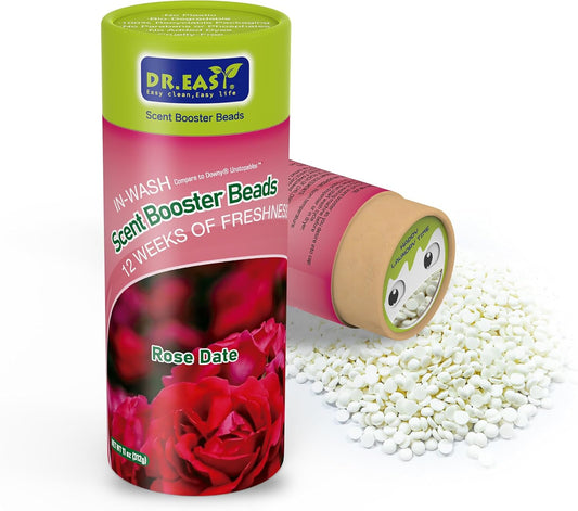 DR.EASY Laundry Scent Boosters 312g,Rose Date Scent Boosters for Washer，Bulk Laundry Booster Beads and fabric scent booster，Fresh Scented Clothes fo 12 Weeks