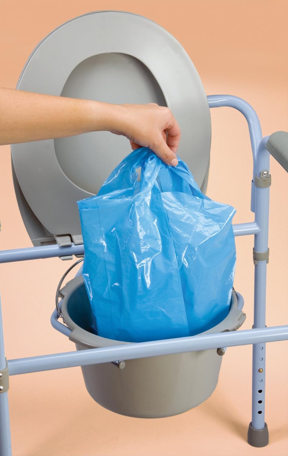 Carex Commode Liners, Toilet Seat Cover, Fits Most Commodes, Toilet Liners and Paper Cover with Absorbent Powder, Disposable and Hygienic, 7 Count (Pack of 6), Travel Essentials for Public Restrooms