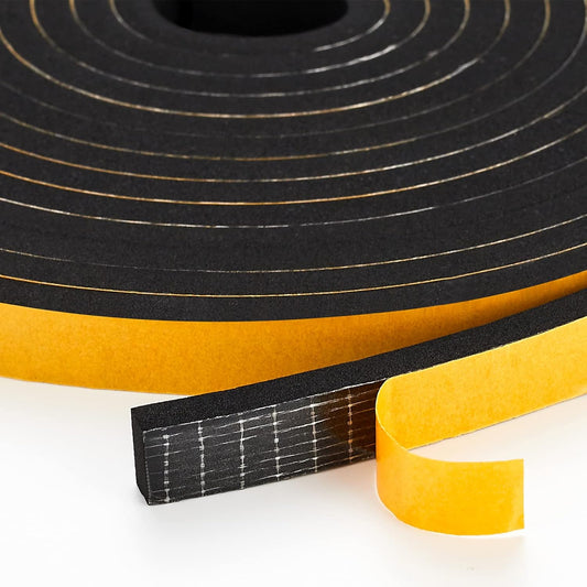 33 Feet Weather Stripping Door Seal, 1" Wide X 1/8" Thick Door Seal Strip High Density Foam Tape Adhesive Strip for Door Soundproofing,Window Insulation (1" x 1/8" x 33FT,Black)
