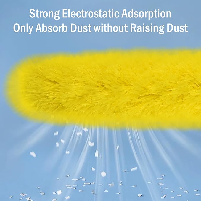 Cobweb Duster with Extension Pole, 110" Microfiber Feather Duster Kit with Bendable Washable Heads, Spider Web Brush, Dusters for Cleaning Ceiling Fan, High Ceiling, Blinds, Furniture & Cars