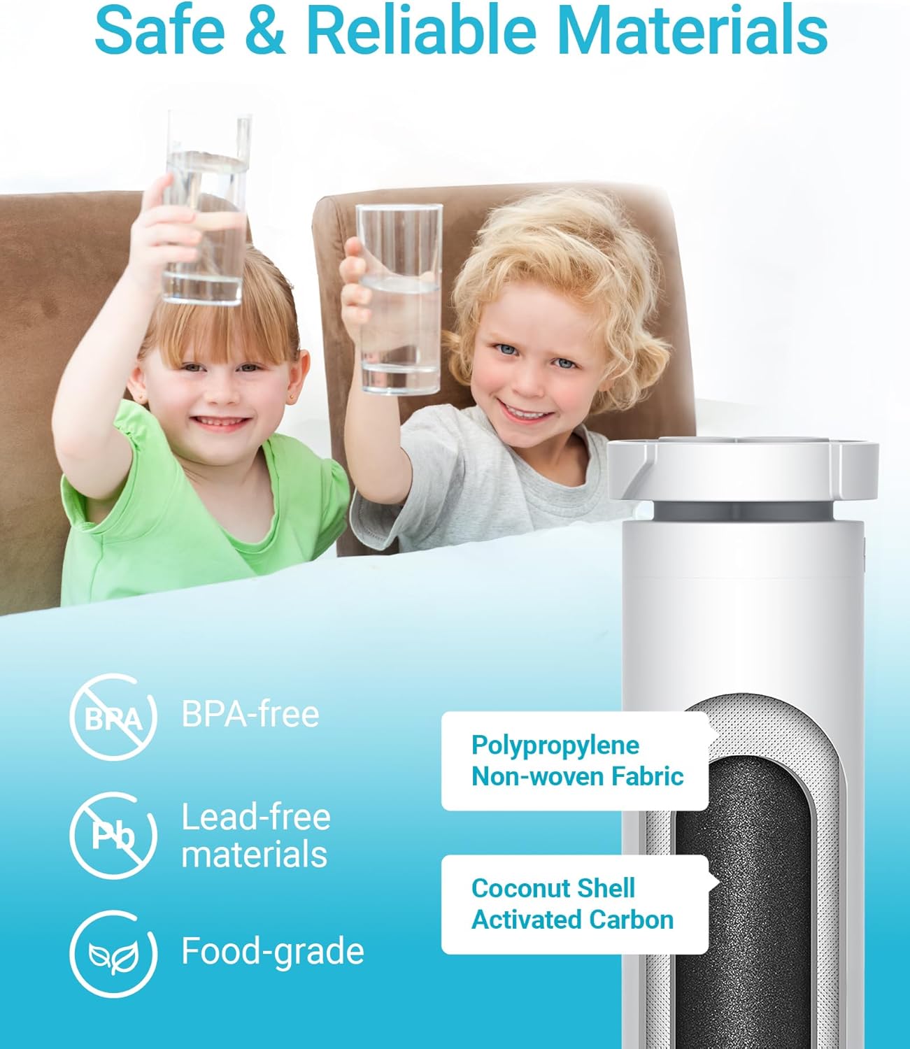 AQUA CREST XWF Replacement for GE® XWF, NSF Certified Refrigerator Water Filter, 2 Filters (Not XWFE®)