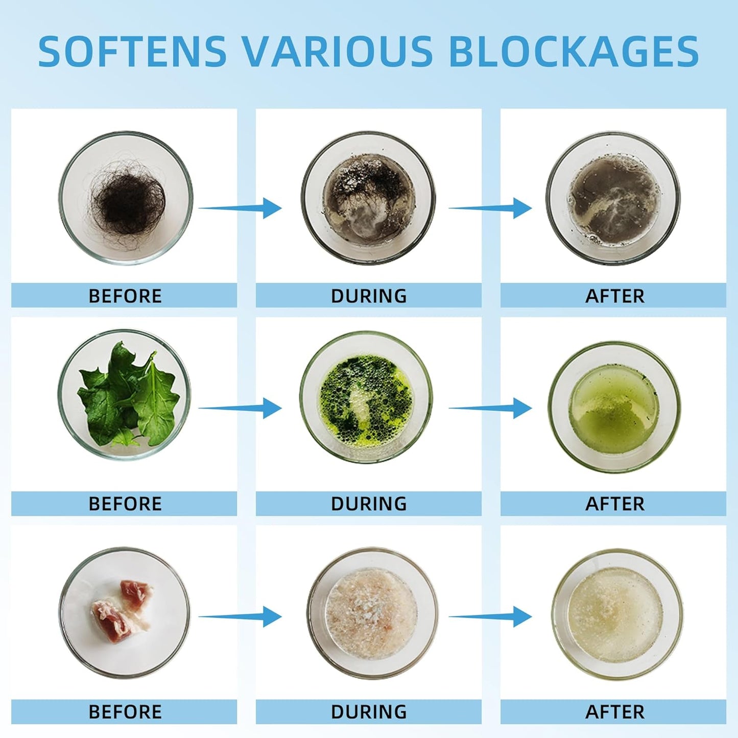 Sink Drain Cleaner, Pipeline Dredging Agent, Unclog Shower Drain, Pipe unblocking for toilets, Tubs, Shower or Sink Drains, Unclogs and Hair 9.2oz