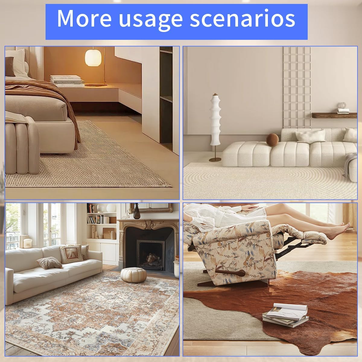 Extra Large Area Rug Cushioned Pad, 5x7 Ft Thick Felt Pad for Hardwood Floors, Keeps Rug in Place Soft