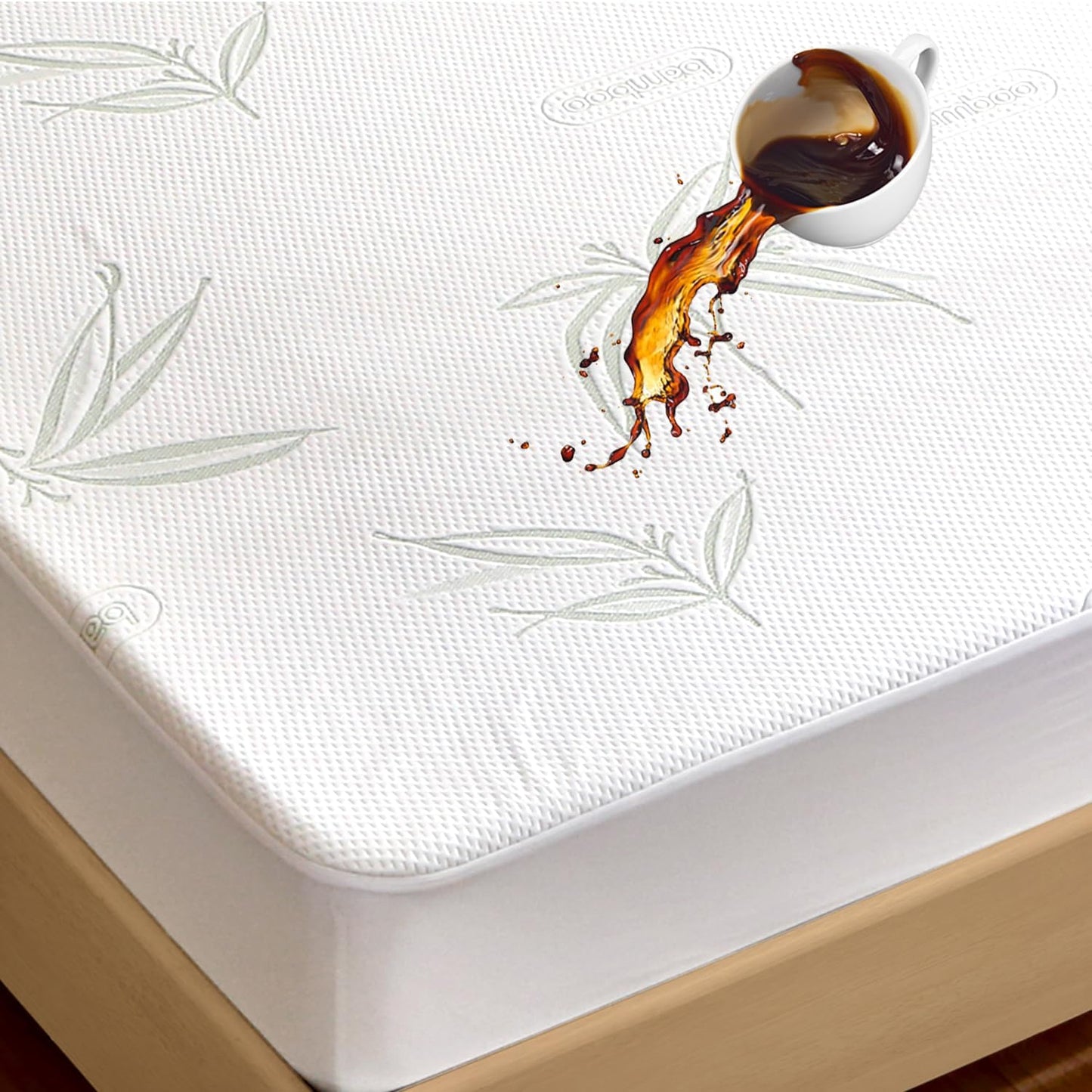 Queen Mattress Protector Waterproof Mattress Pad Washable Bamboo Rayon Mattress Cover Breathable Noiseless Bed Protector 5" - 21'' Elastic Fitted Deep Pocket