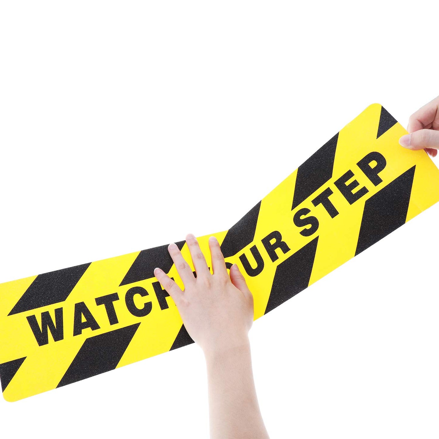 Boao 2 Pieces Watch Your Step Stickers Sign 6 x 24 Inch Caution Watch Your Step Floor Decals Warning Sticker Adhesive Tape Anti Slip Abrasive Tape for Workplace Safety Wet Floor Caution