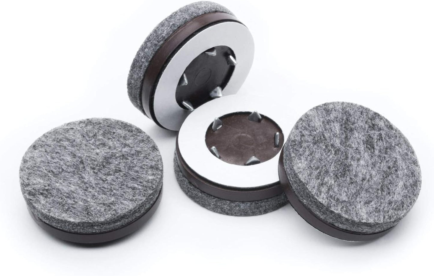 GorillaFelt CB270 Furniture Feet Floor Protectors/Felt Glides (Set of 4) Tap On Felt Furniture Pads Guaranteed to Stay On, 1-1/2 Inch Round Sliders