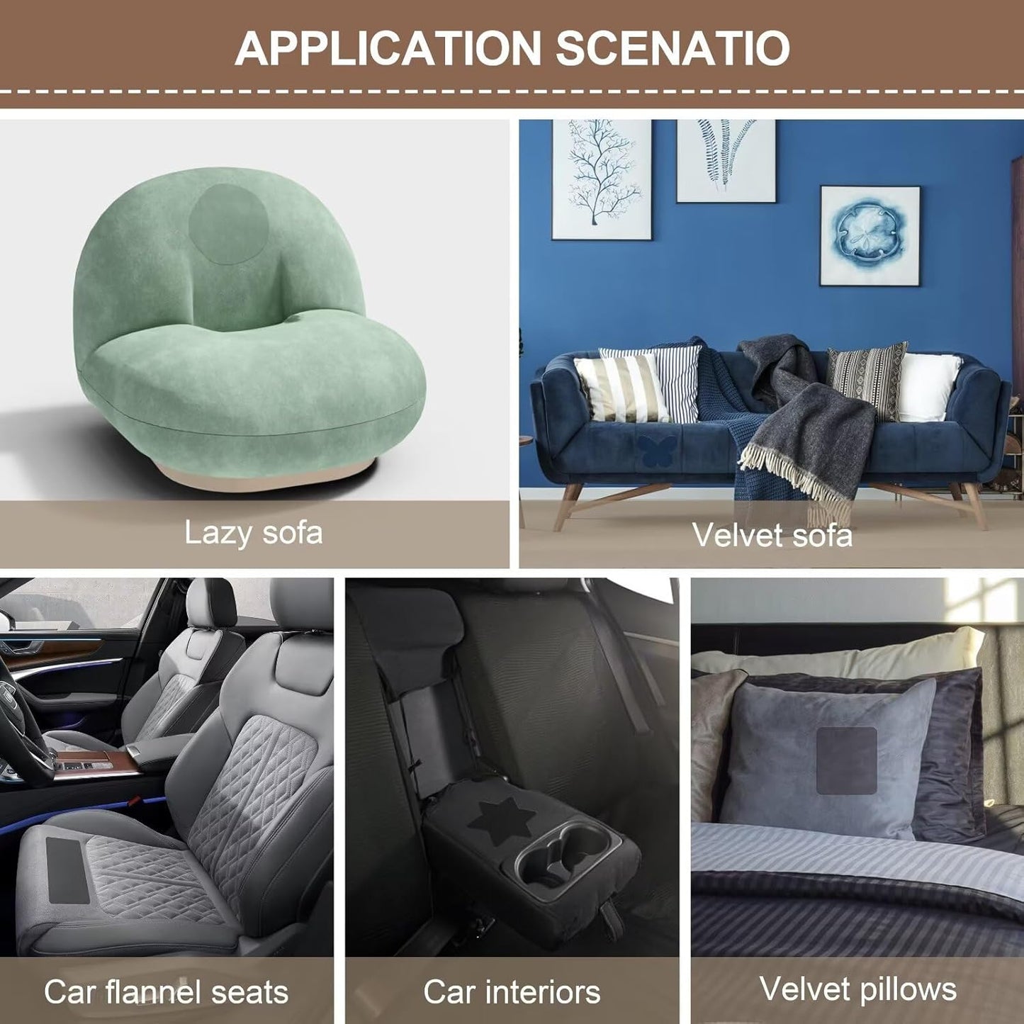 Azobur Fabric Couch Repair Patch 8.3 x 11 inches,Self-Adhesive Fabric Repair Patch for Furniture,Handbag,Sofa,Car Seats-(Light Grey)