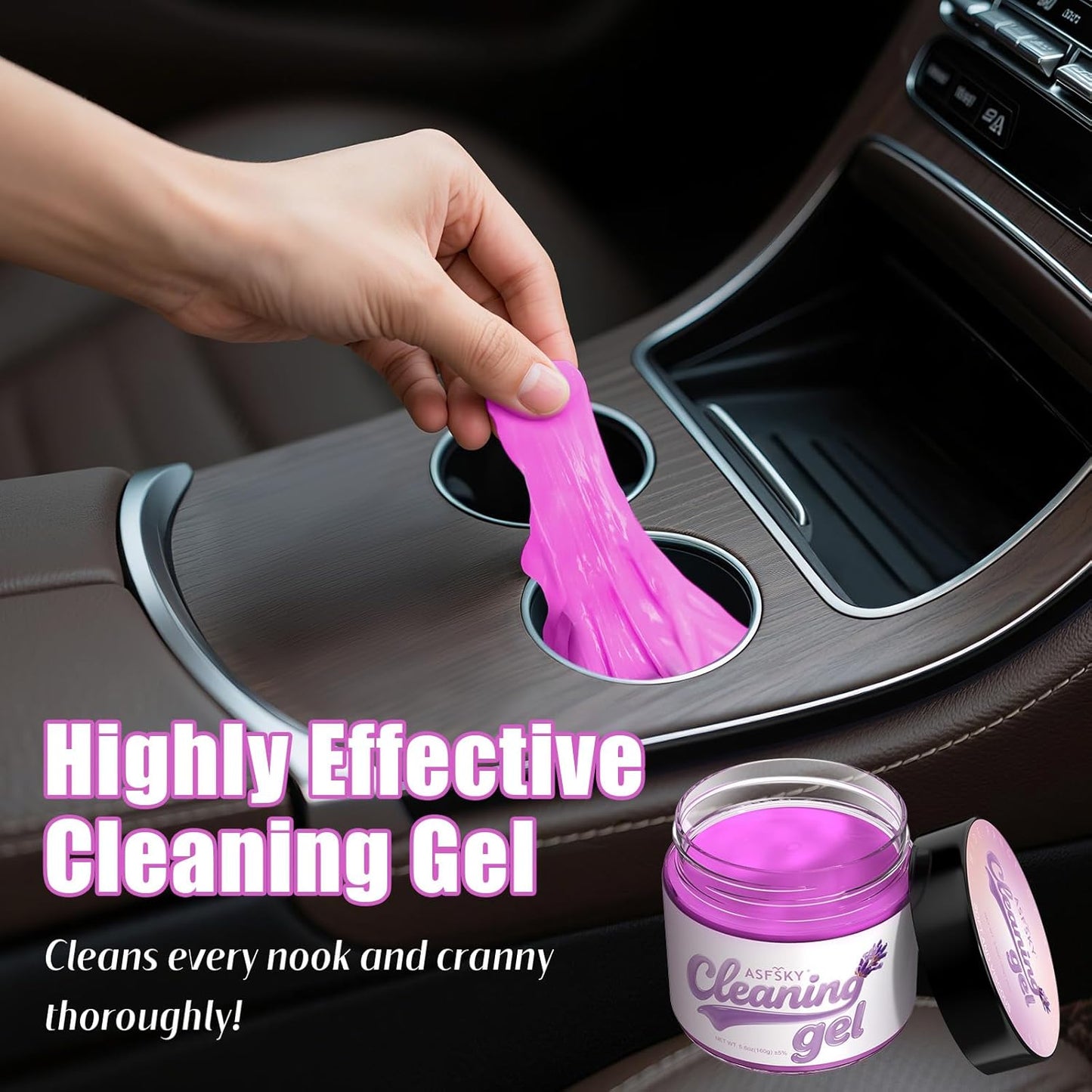 ASFSKY Car Cleaning Gel (Purple,Lavender) Cleaning Putty Universal Dust Cleaning Car Interior Cleaner Keyboard Dust Remover Car Slime Gifts for Men Women Girl（1 Pack）