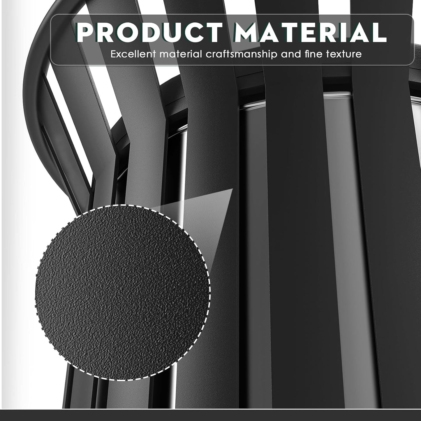 27.6IN Round Large Outdoor Trash Can, Heavy Duty Metal Slatted Garbage Can Outdoor, All Weather Resistant Commercial Garbage Cans, Waste Receptacle in Park, School, Beach, Patio Black