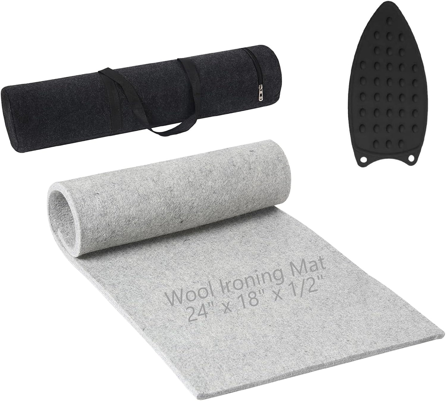 Wool Pressing Mat for Quilting, 24" X 18" Portable Wool Ironing Mat 100% Felted Wool Iron Board for Quilters, Great for Quilting & Sewing Projects