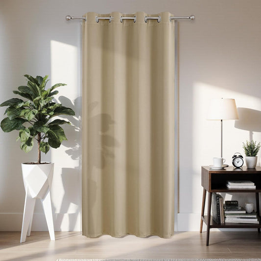Joydeco Blackout Door Curtain for Doorway Privacy 72 Inches Long, Grommet Closet Curtain for Open Closet, Room Divider for Bedroom Living Room (Light Beige, 52Wx72L, 1 Panel)