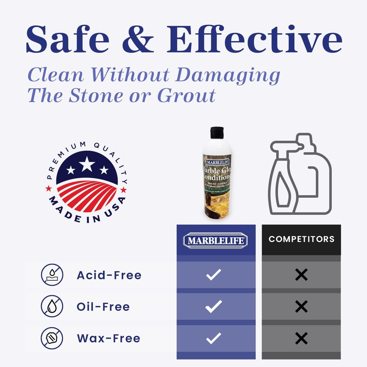 Marblelife Marble Gloss Conditioner, Used For Heavy Duty Countertop, Table, Bar, and Vanity Surfaces, Easy To Use Marble Conditioner Helps Rejuvenate and Revive Surfaces, 16oz