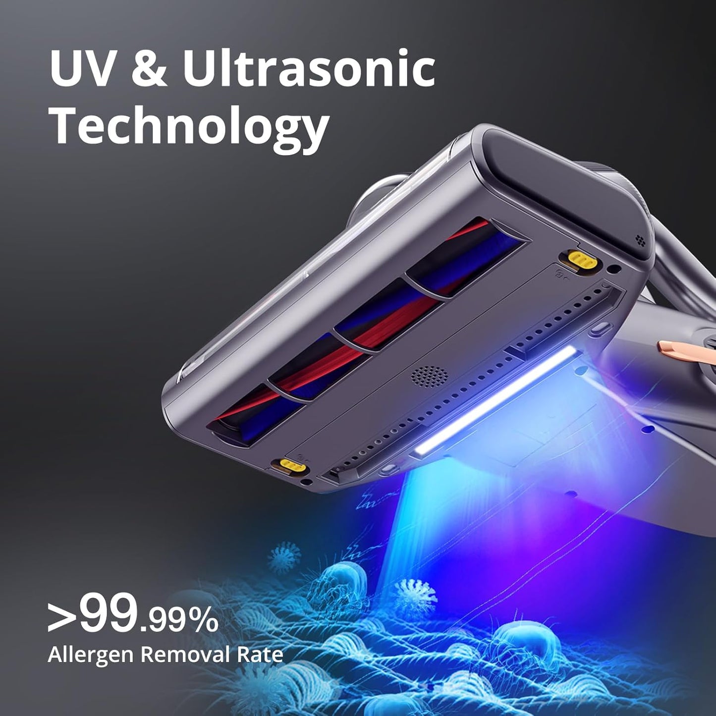 Jimmy BX7 Pro Mattress Vacuum Cleaner, Bed Vacuum Cleaner with UV-C & Ultrasonic & 5s Quick Heating, 16Kpa Suction 480W Handheld Vacuums for Dust & Pet Hair with HEPA(Gray, Corded)