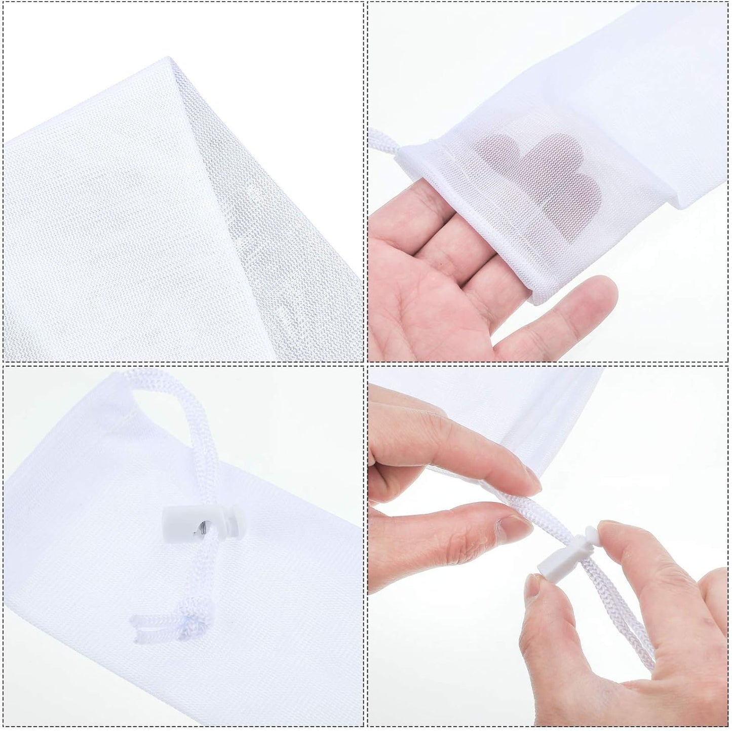 Lint Traps Catcher for Washing Machine Nylon Mesh Lint Traps for Home Laundry Washing Machine Drain Systems Discharge Hoses Filter, 9.4 x 3.1 Inch (24 Pieces)