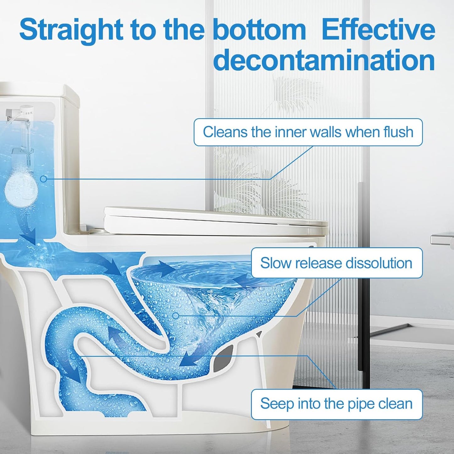 KIISIISO Toilet Bowl Cleaners 26 PACK, Automatic Toilet Bowl Cleaner Tablets for Deodorizing & Descaling, Long-Lasting Cleaning Tablets for Toilet Tank Against Tough Stains