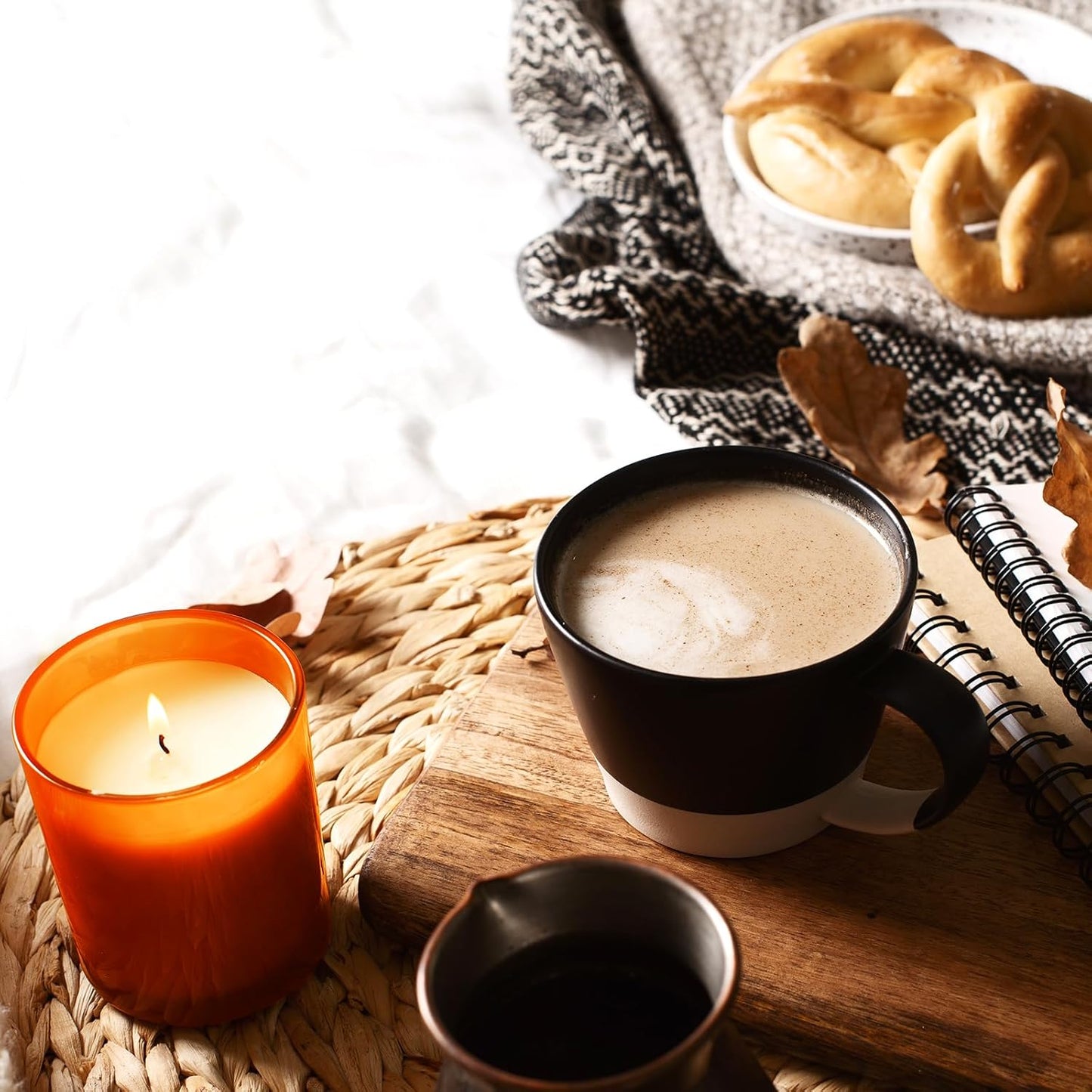 SHOWIN Thick Candle Jars for Making Candles 12 Pcs, 7 OZ Empty Jars with Wood Lids for Candle Making, Sample Container, Clear Orange