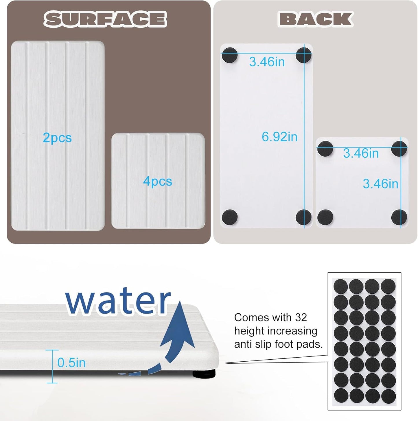 6PCS Fast Drying Diatomite Stone Sink Tray, Stone Drying Tray for Bathroom Counter, Stones Soap Trays for Kitchen Sink, Water Absorbing Coasters, Diatomite Soap Dish, Water Absorbing Stones Trays