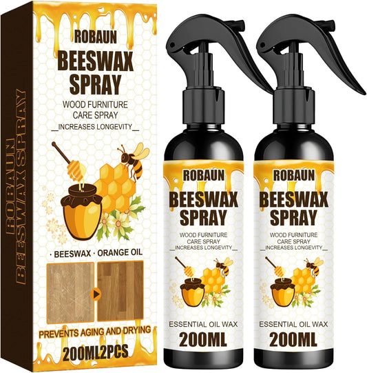 Beeswax Spray Furniture Polish, Wood Cleaner, Wood Floor Polish - For Living Room, Kitchen and Wooden Furniture Floors (Pack of 2) 200 ml