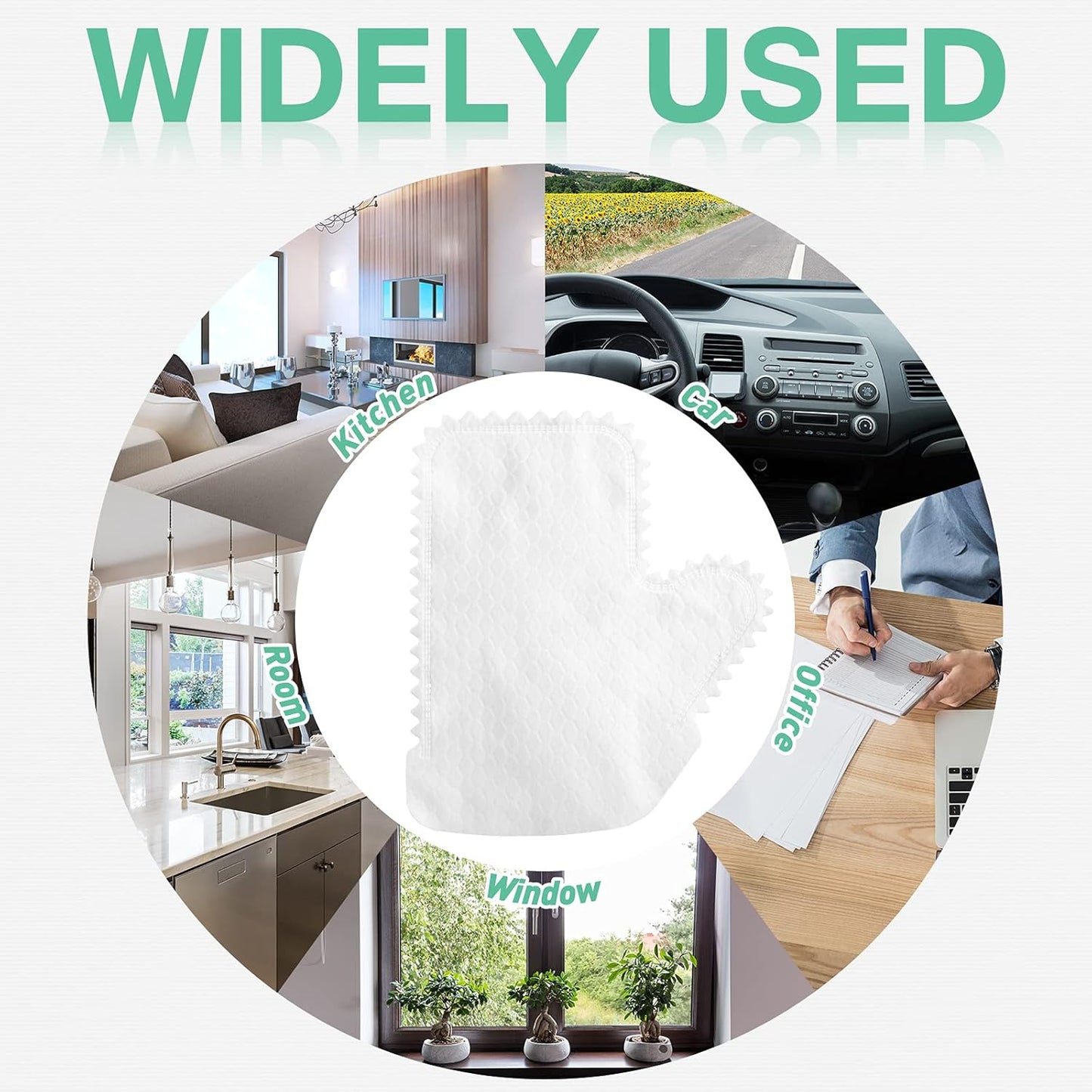 60 Pieces White Microfiber Dusting Gloves Artisan Dusting Mitt Microfiber Cloth Replaces Dust Wipes Feather Dusters for Locks in Dust Pet Hair Sensitive Cleaning Possible Dual-Sided Disposable