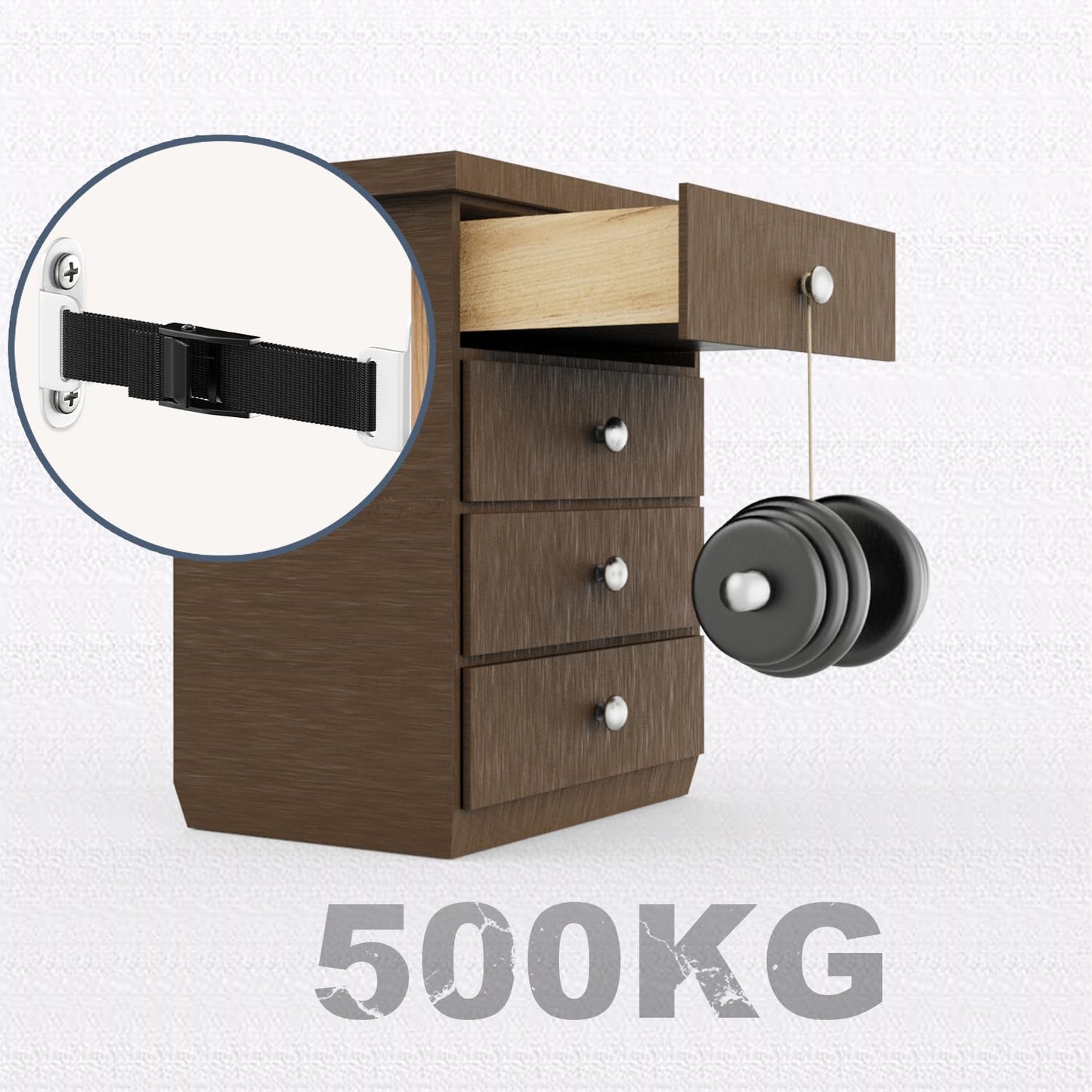 Furniture Anchors（2 Sets）for Baby Proofing Removable Anti Tip Furniture Anchors Adjustable Furniture Wall Anchor Earthquake Straps for Furniture for Child & Pet Protection (White)