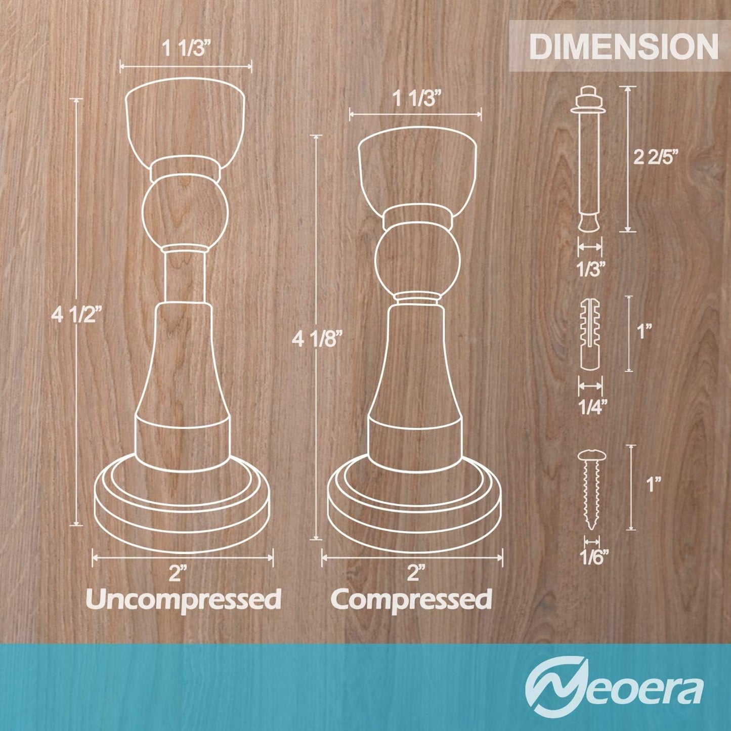 Neoera Magnetic Door Stopper, Updated Hydraulic Shock Absorbent Technology, Soft-Catch Magnetic Hold, Premium 304 Stainless Steel, Anti-Rust, Heavy Duty for Various Door Types, Wall Mount 3Pack