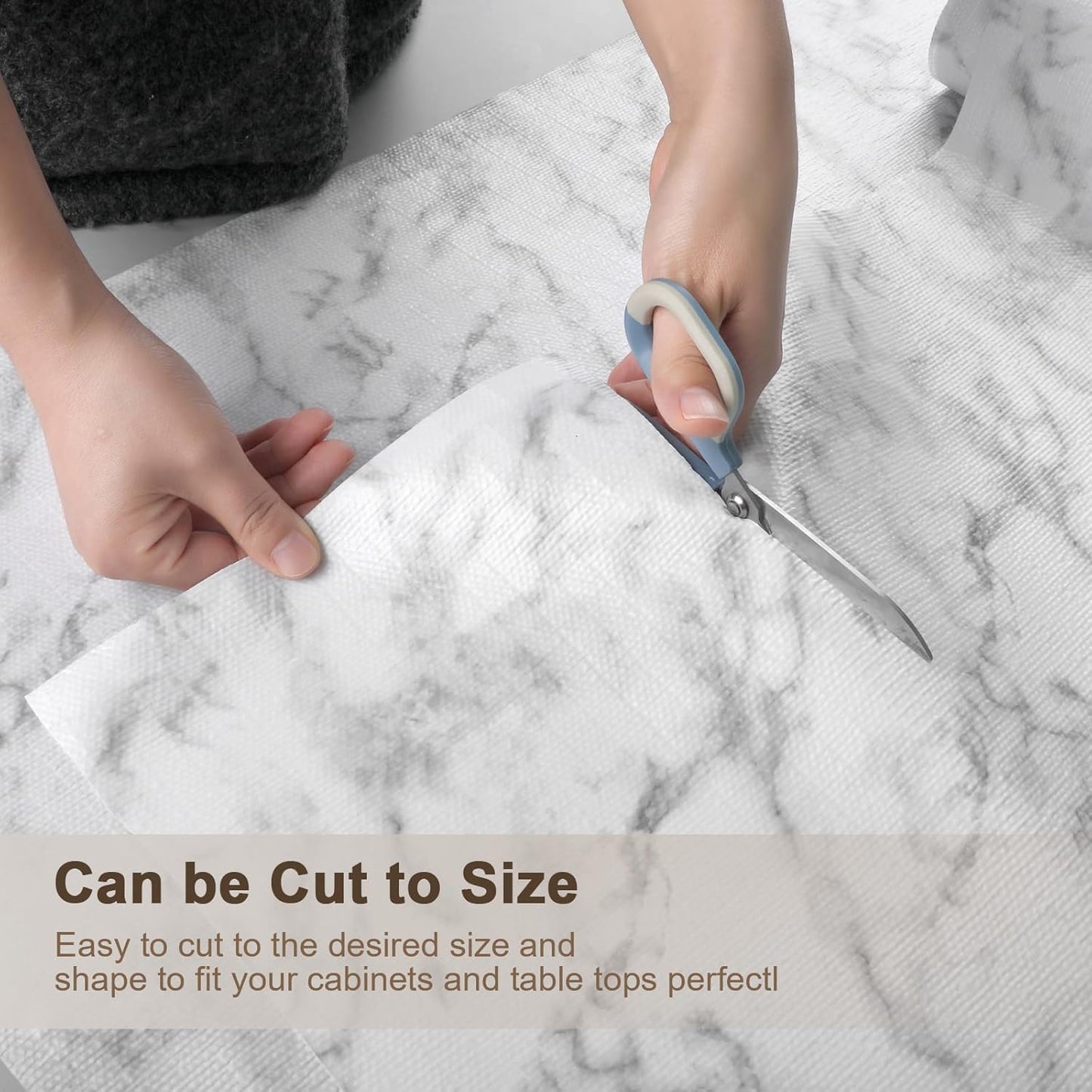 OcePor Non-Adhesive Drawer and Shelf Liner 24IN x 30FT，Non Slip Cabinet and Cupboard Liner, Kitchen Cabinet Liners for Shelves, Waterproof Drawer Shelf Liners for Cabinets/Bathroom Cupboard, Marble