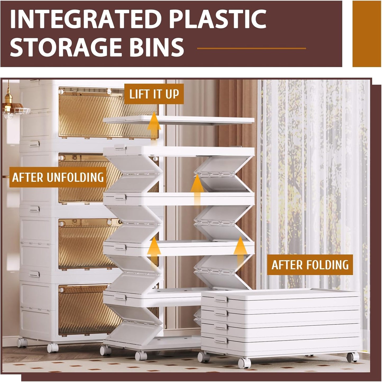 QudraKast 4-Tier Stackable Plastic Storage Bins - 67QT Stackable Storage Bins - Closet Organization Suitable for Bedroom, Organization and Boxes for Study, Toy Room, Office