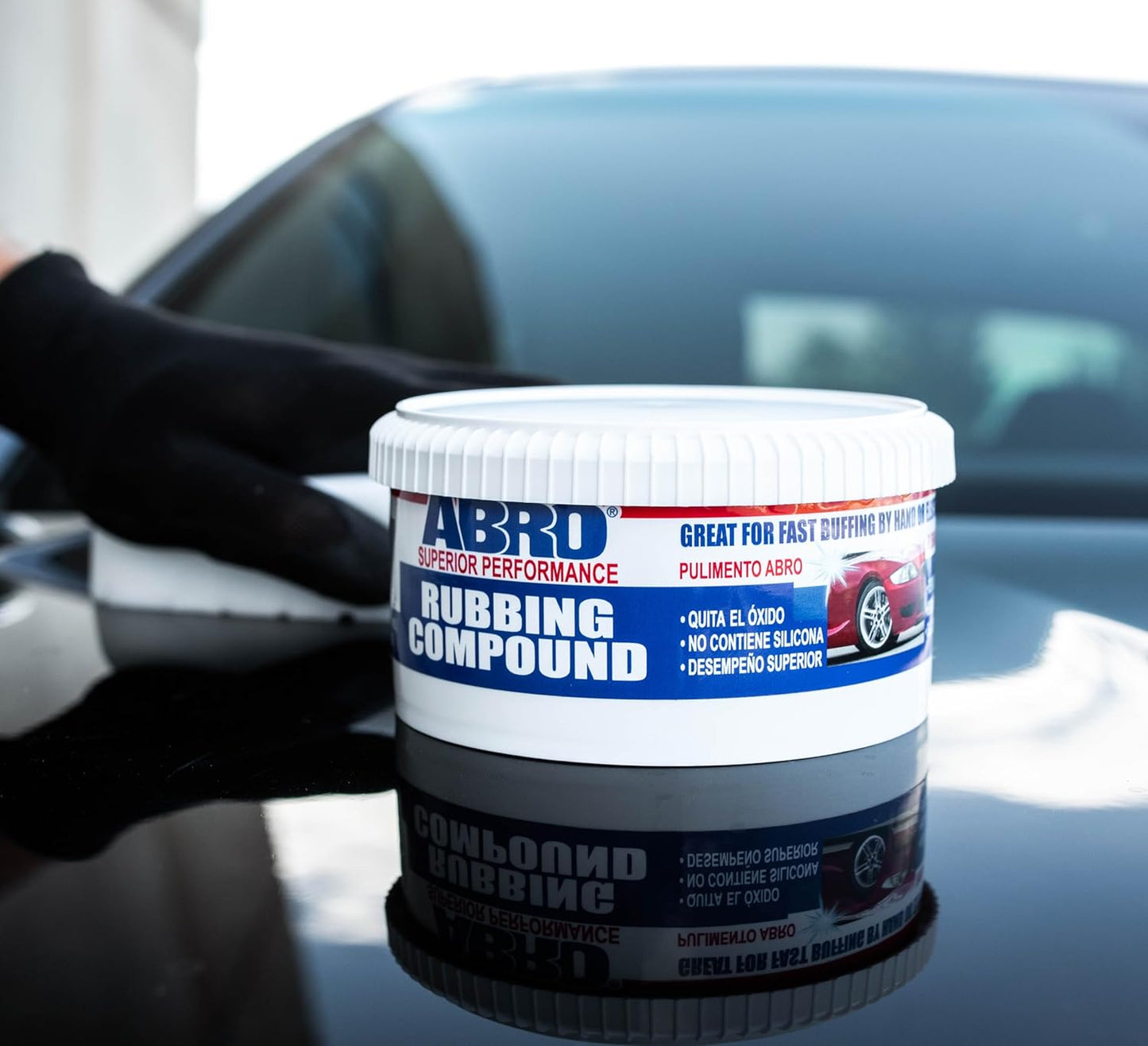 ABRO Superior Performance Rubbing Compound, 10 oz., Buffing Compound for Oxidized Finishes, Smooth, Reflect, Clean