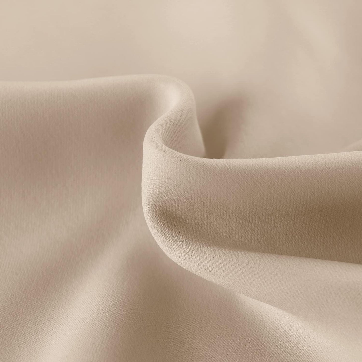 DWCN French Door Curtains – Rod Pocket Thermal Blackout Curtain for Doors with Glass Window, Kitchen and Patio Doors for Privacy, 25 X 72 Inches Long, 1 Curtain Panel with Tieback, Beige